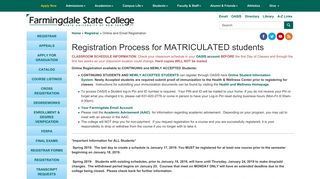 Online and Email Registration - Farmingdale State College