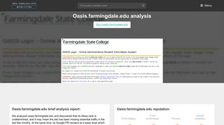 OASIS Farmingdale. OASIS Login - Popular Website Reviews