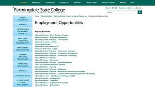 Farmingdale State College: Employment Opportunities