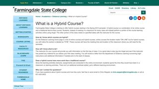 What Is A Hybrid Course? - Farmingdale State College