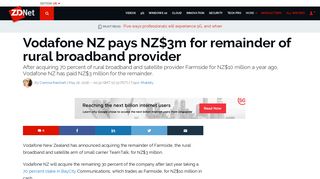 Vodafone NZ pays NZ$3m for remainder of rural broadband provider ...