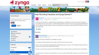 Help! Re-linking Facebook and Zynga Games?? — FarmVille 2 - Zynga ...