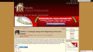 FARVV / Corelogic being sold. Beginning of the end, friends. - REO ...