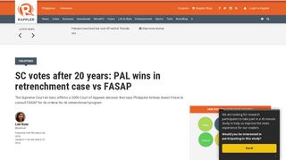 SC votes after 20 years: PAL wins in retrenchment case vs FASAP