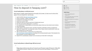 How to deposit in fasapay.com?