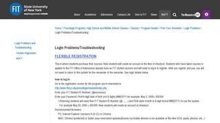 Login Problems/Troubleshooting | Fashion Institute of Technology