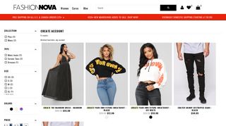 CREATE ACCOUNT | Fashionnova