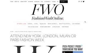 How to Attend or Buy Tickets to Fashion Week | Fashion Week Online®