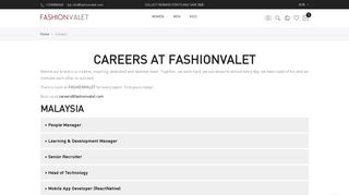 Careers | FashionValet