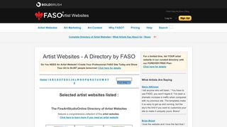 Artist Websites - Selected Top Artist Websites ... - FASO.com