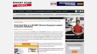 Fast Cash Biz is a SCAM!! Review Exposes Leaked Customer ...