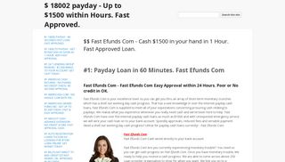 $$ Fast Efunds Com - Cash $1500 in your hand in 1 Hour. Fast ...