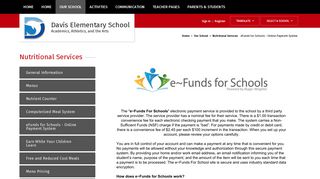 Nutritional Services / eFunds for Schools - Online Payment System