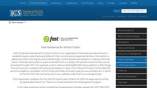FAST Financial Aid - Immanuel Christian School