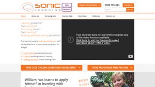 Sonic Learning | Fast ForWord, Cogmed, Reading Assistant