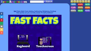 Fast Facts | Basic Math Facts (Addition, Subtraction, Multiplication ...