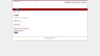 FastNet Customer Portal - Login