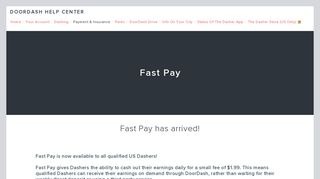 Fast Pay — DoorDash Help Center