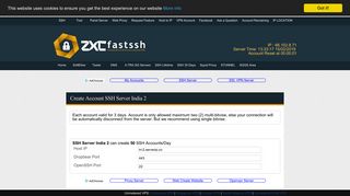 Create SSH Account for SSH Server India 2| FastSSH.com