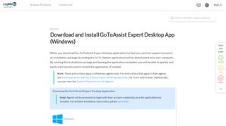 Download and Install GoToAssist Expert (Windows) - LogMeIn Support