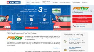 FASTag Electronic Toll Collection - Pay Highway Toll Online | HDFC ...
