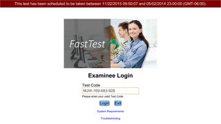 Examinee Login - Login to FastTest