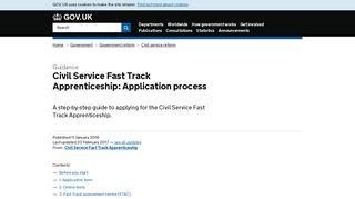 Civil Service Fast Track Apprenticeship: Application process - GOV.UK