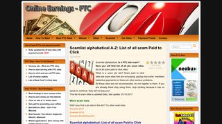 Scamlist alphabetical A-Z: List of all scam Paid to Click - Earnings-PTC