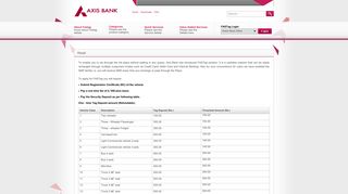 Retail - FASTag â€“Axis Bank â€“ Electronic Toll Collection