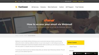 How to access Webmail - cPanel Tutorial - FastComet