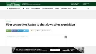 Fasten, a rival to Uber in Austin, to shut down after acquisition ...
