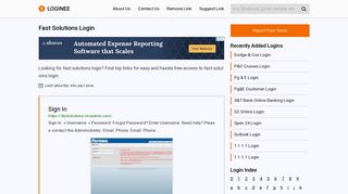 Fast Solutions Login