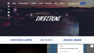 Directions to Faster Horses - Michigan's 3 Day Country Music Festival