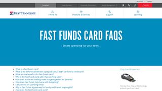 Fast Funds Card FAQs - First Tennessee Bank