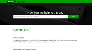 HockeyTV Support | General FAQ
