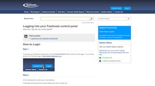 Logging into your Fasthosts control panel - Fasthosts Customer Support
