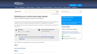 Updating your control panel login details - Fasthosts Customer Support