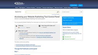 Accessing your Website Publishing Tool Control Panel - Fasthosts ...
