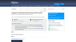 Logging into Website Builder Essential/Complete - Fasthosts ...