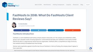 FastHosts In 2019: What Do FastHosts Client Reviews Say?