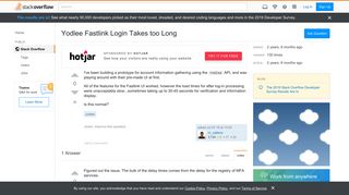 Yodlee Fastlink Login Takes too Long - Stack Overflow