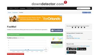 FastMail down? Current outages and problems | Downdetector