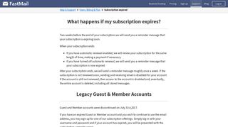 What happens if my subscription expires? | FastMail