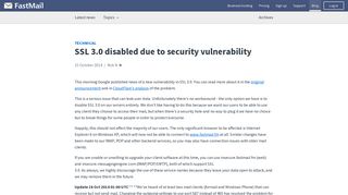 SSL 3.0 disabled due to security vulnerability - FastMail blog