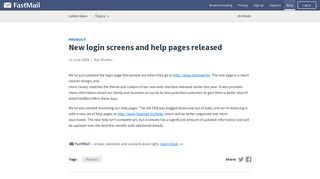 New login screens and help pages released - FastMail blog
