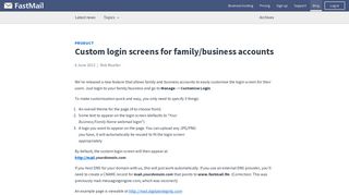 Custom login screens for family/business accounts - FastMail blog