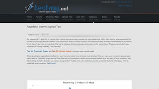 FastMesh Internet Speed Test - TestMy.net