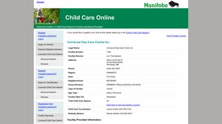 Universal Day Care Centre Inc. - Child Care Online For Centre and ...