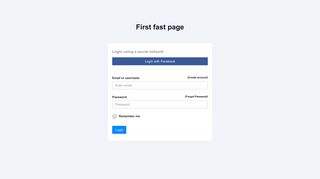 Login to your account - First fast page