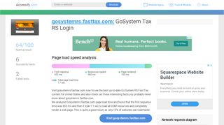 Access gosystemrs.fasttax.com. GoSystem Tax RS Login